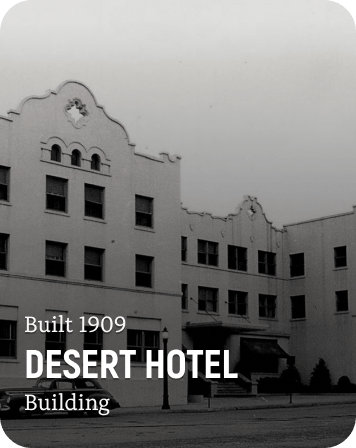 History Card of the Desert Hotel in downtown Coeur d'Alene, Idaho